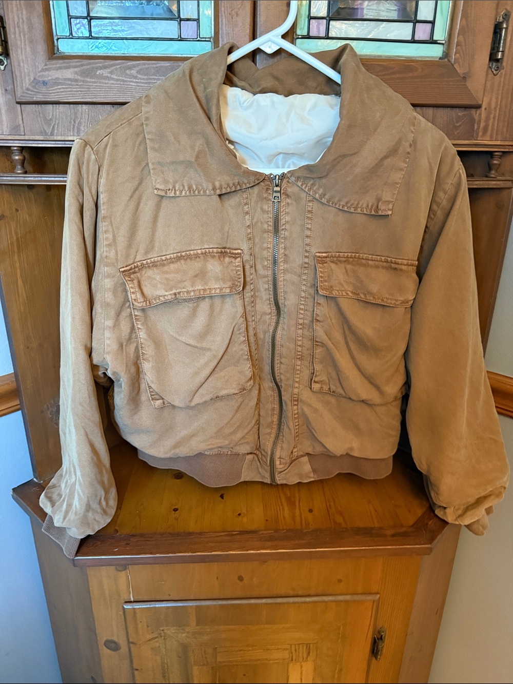 YFB Young Fabulous & Broke Earhart Bomber Jacket w/ Removable Sherpa Collar - L